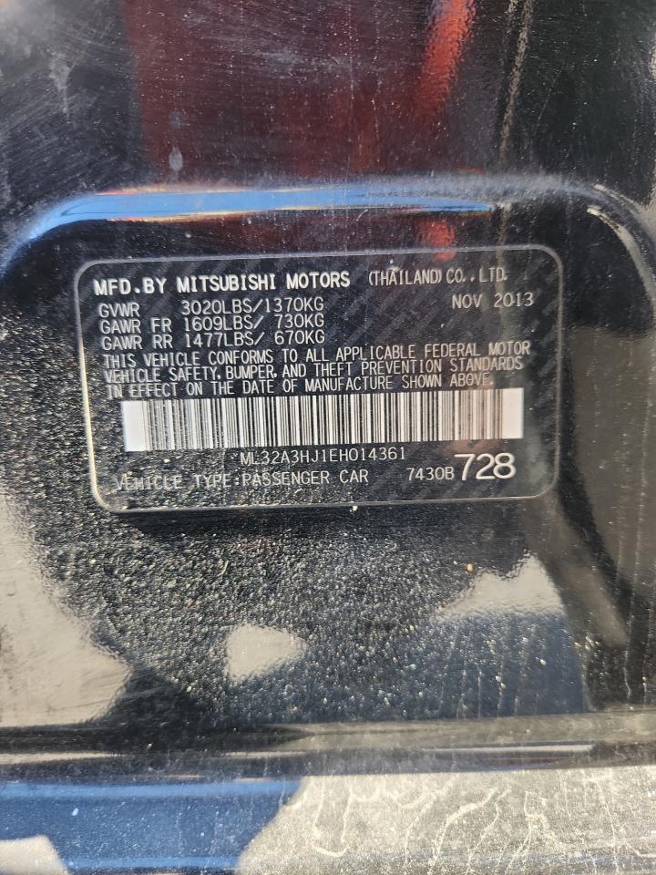 2014 Mitsubishi Mirage De VIN: ML32A3HJ1EH014361 Lot: 86518245