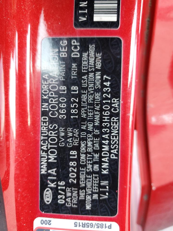 2017 Kia Rio Lx VIN: KNADM4A33H6012347 Lot: 87440845