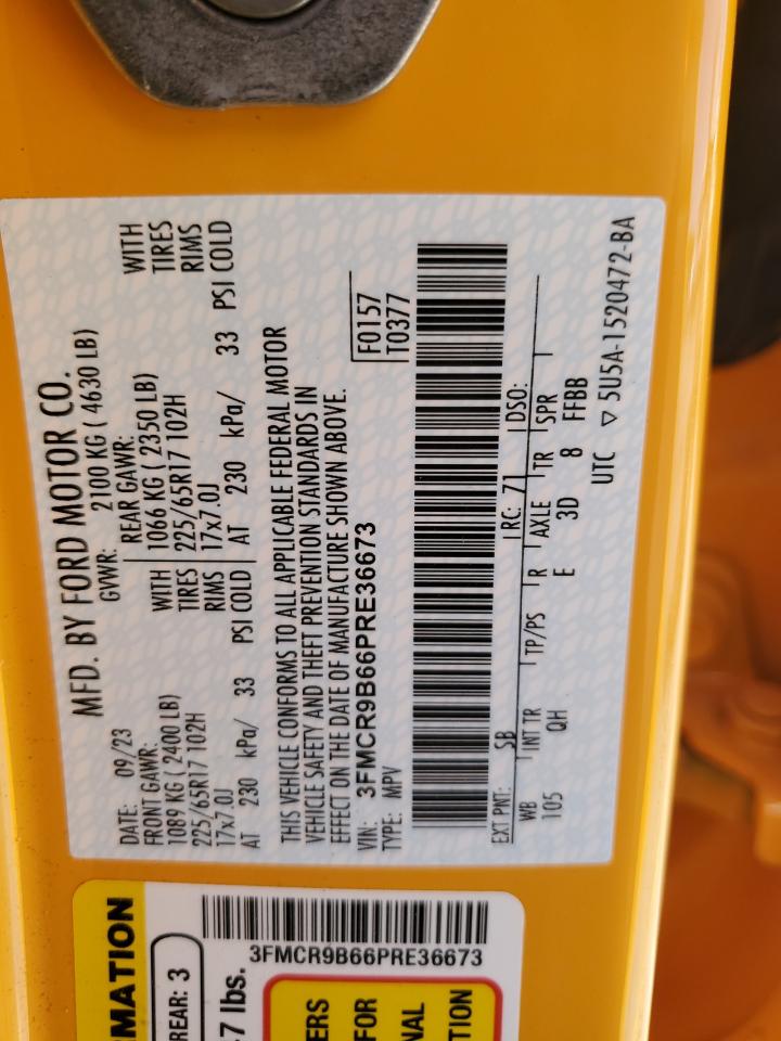 2023 Ford Bronco Sport Big Bend VIN: 3FMCR9B66PRE36673 Lot: 84068585