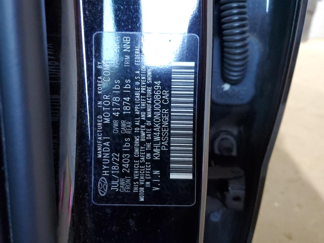 2022 Hyundai Elantra N VIN: KMHLW4AK0NU008694 Lot: 85163525