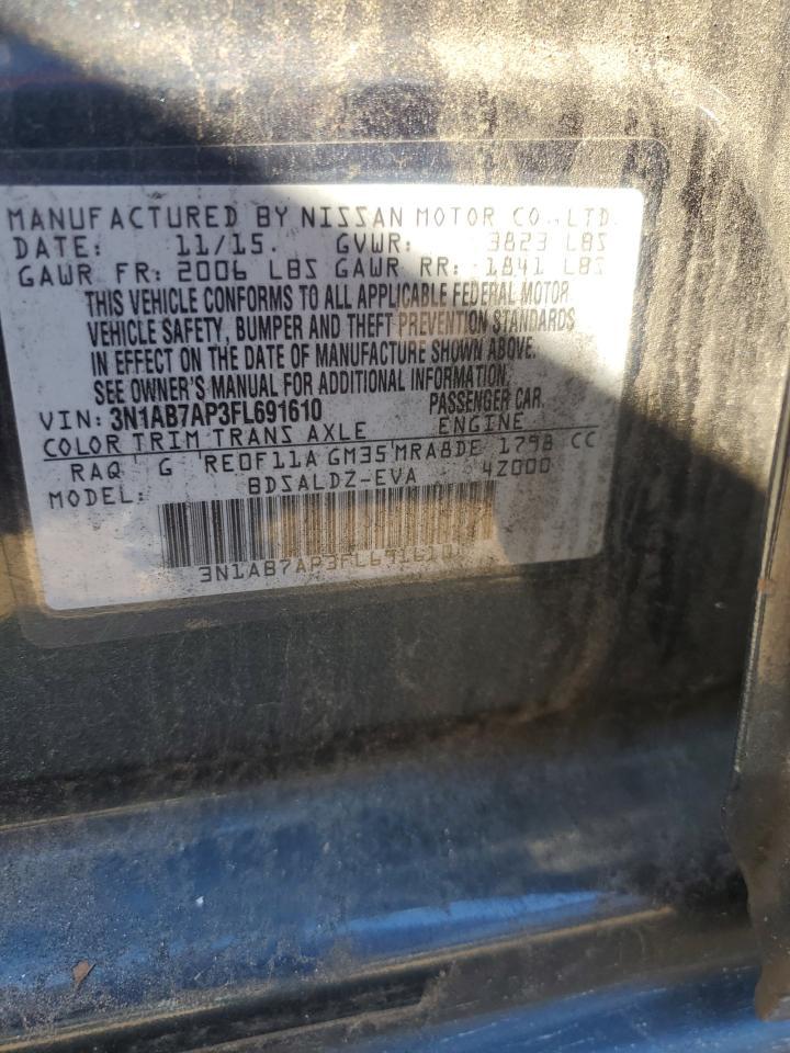 2015 Nissan Sentra S VIN: 3N1AB7AP3FL691610 Lot: 82742975
