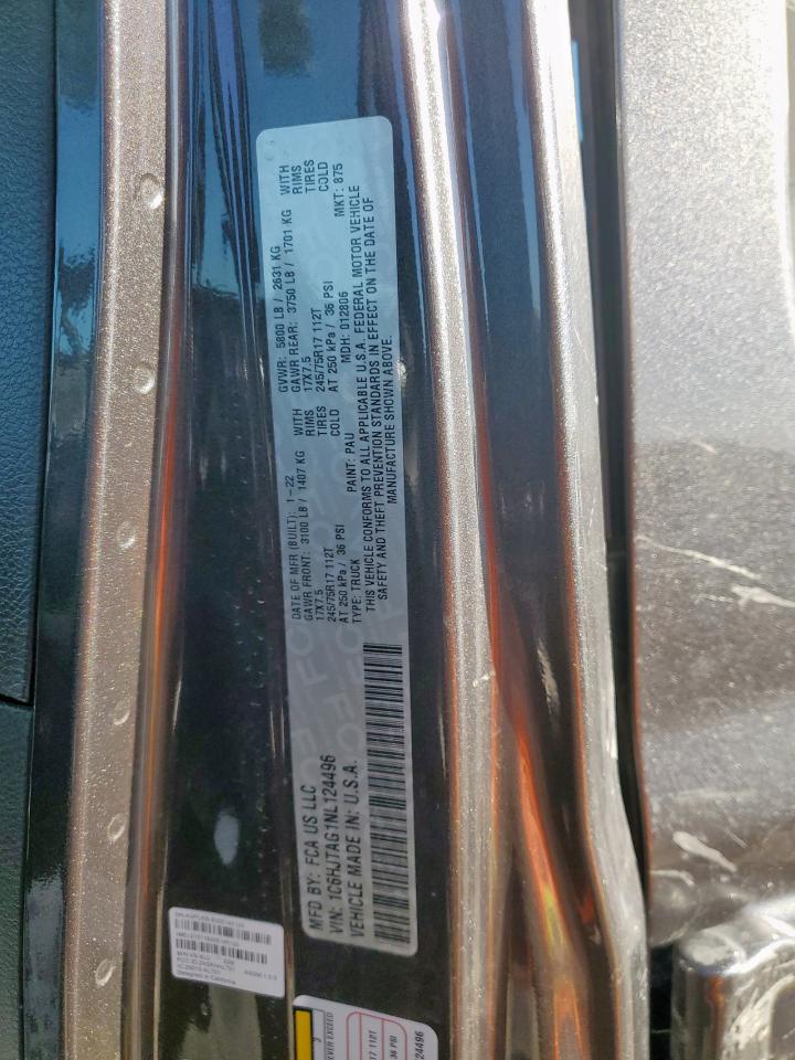 2022 Jeep Gladiator Sport VIN: 1C6HJTAG1NL124496 Lot: 85422515