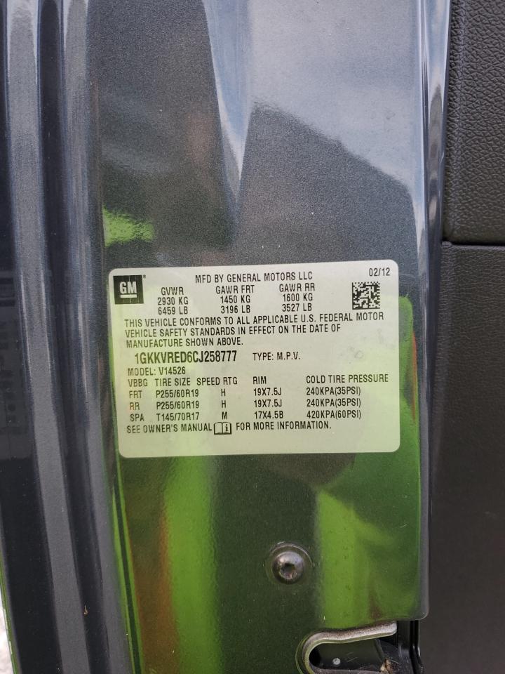 2012 GMC Acadia Slt-1 VIN: 1GKKVRED6CJ258777 Lot: 90408335