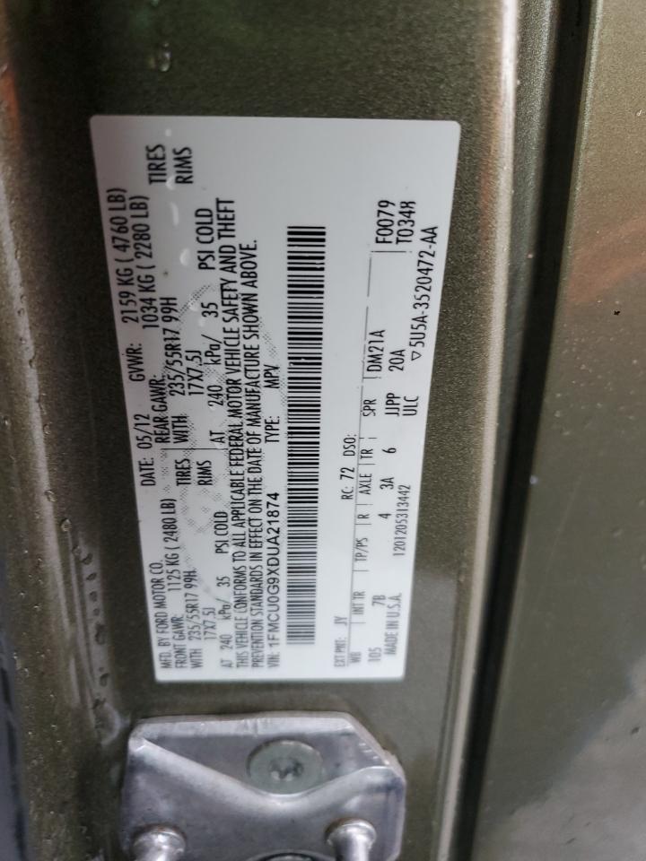 2013 Ford Escape Se VIN: 1FMCU0G9XDUA21874 Lot: 85776395