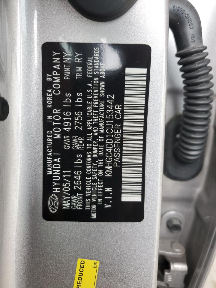 2012 Hyundai Genesis 3.8L VIN: KMHGC4DD1CU153442 Lot: 90502745