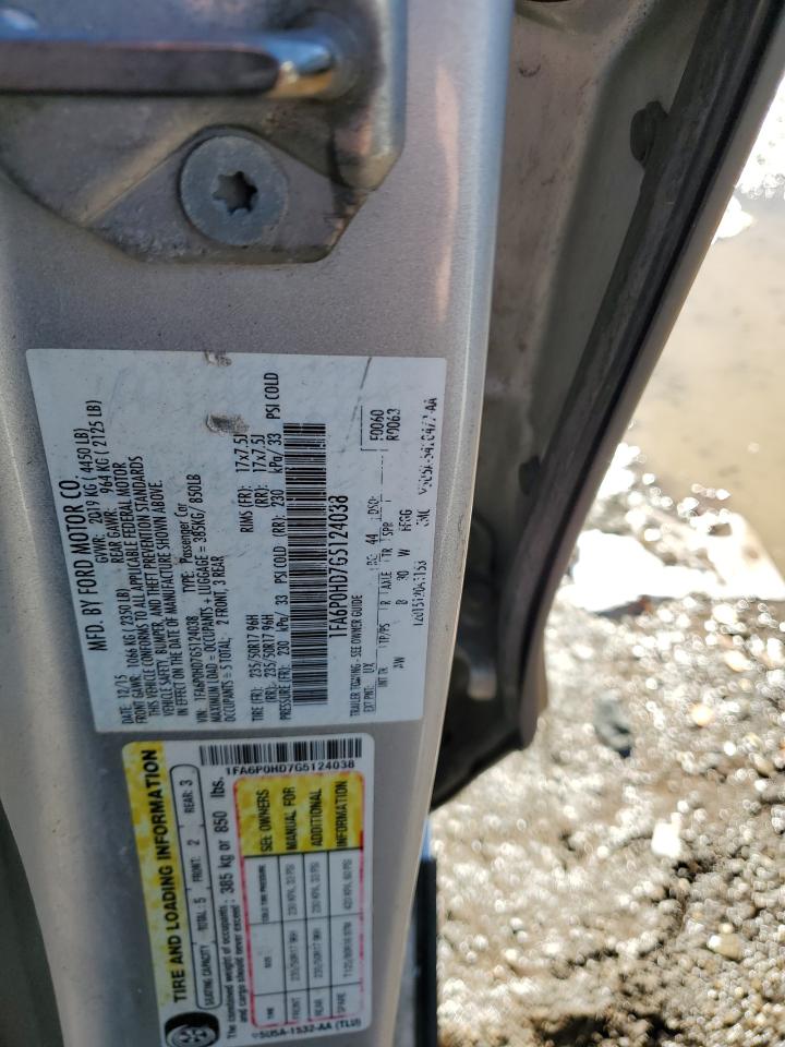 2016 Ford Fusion Se VIN: 1FA6P0HD7G5124038 Lot: 89560765