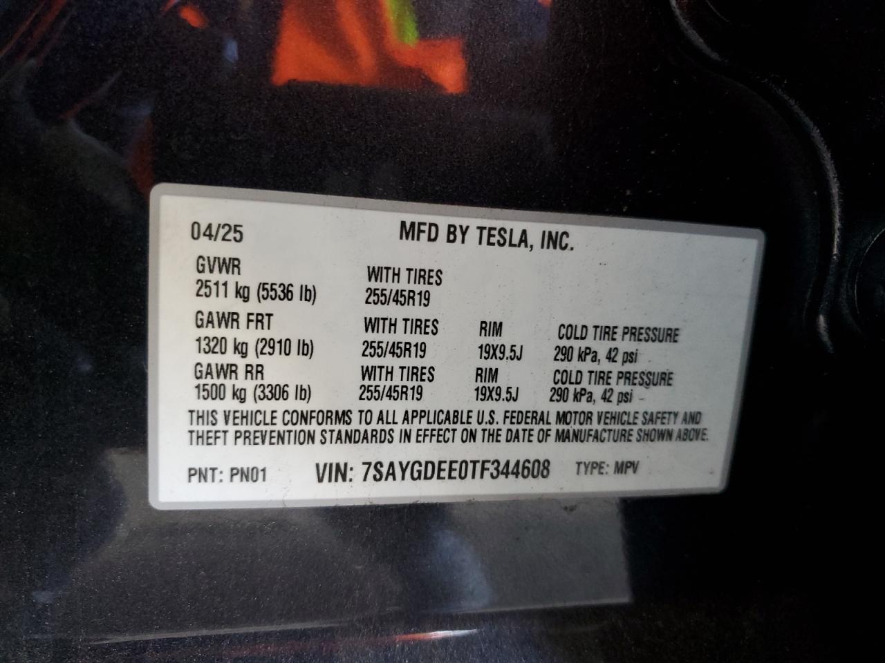 2026 Tesla Model Y VIN: 7SAYGDEE0TF344608 Lot: 86160775