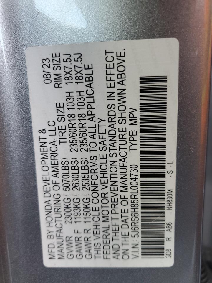 2024 Honda Cr-V Sport-L VIN: 5J6RS6H85RL004730 Lot: 89717945