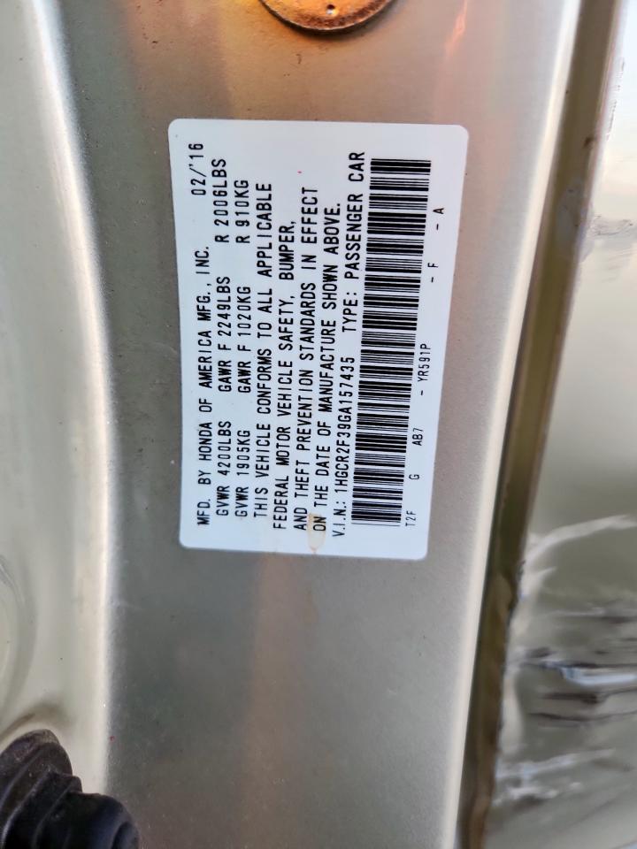 2016 Honda Accord Lx VIN: 1HGCR2F39GA157435 Lot: 71709645