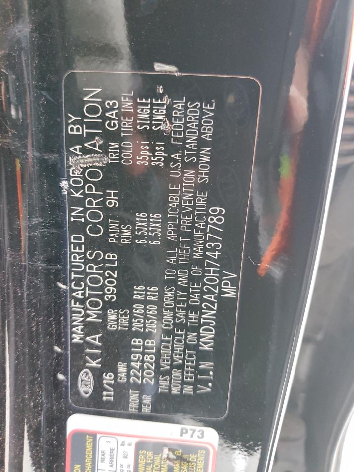 2017 Kia Soul VIN: KNDJN2A20H7437789 Lot: 86494925