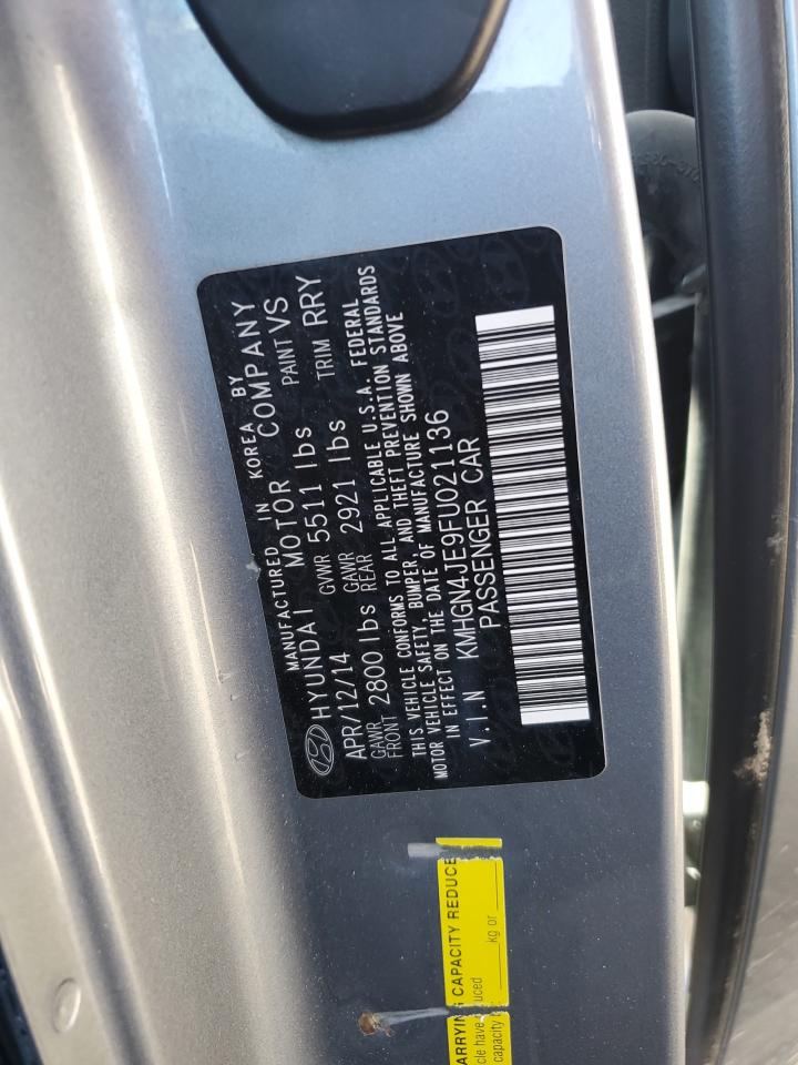 2015 Hyundai Genesis 3.8L VIN: KMHGN4JE9FU021136 Lot: 84779005