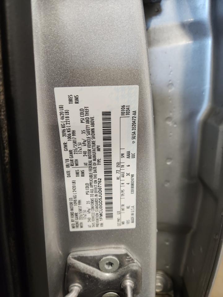 2018 Ford Escape Se VIN: 1FMCU0GD5JUD07762 Lot: 86667195