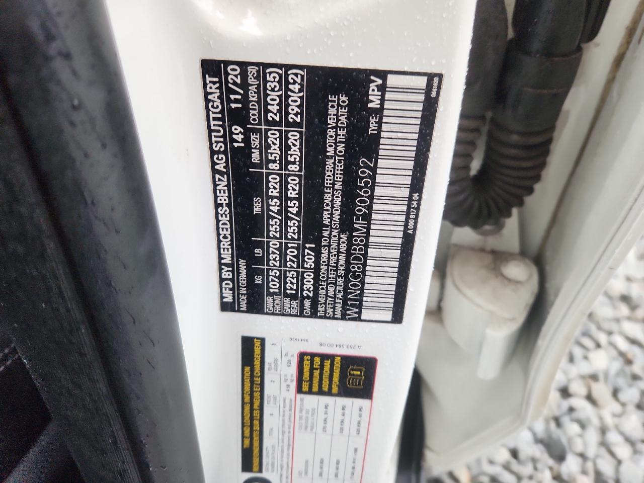 2021 Mercedes-Benz Glc 300 VIN: W1N0G8DB8MF906592 Lot: 90227415