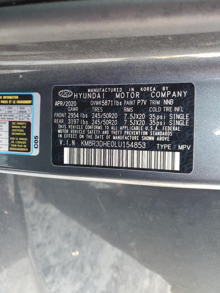 2020 Hyundai Palisade Sel VIN: KM8R3DHE0LU154853 Lot: 84555375