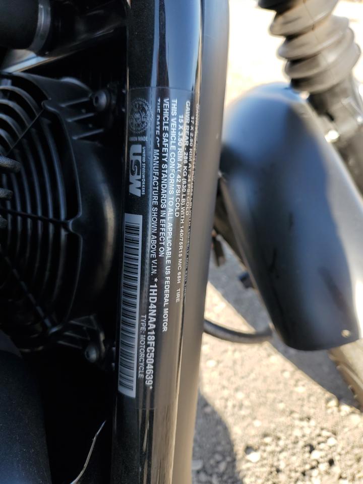 2015 Harley-Davidson Xg500 VIN: 1HD4NAA18FC504639 Lot: 84732945