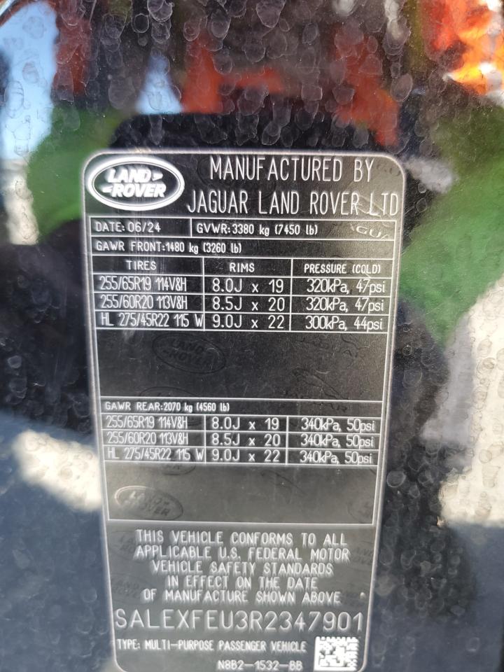 2024 Land Rover Defender 130 X VIN: SALEXFEU3R2347901 Lot: 90226115