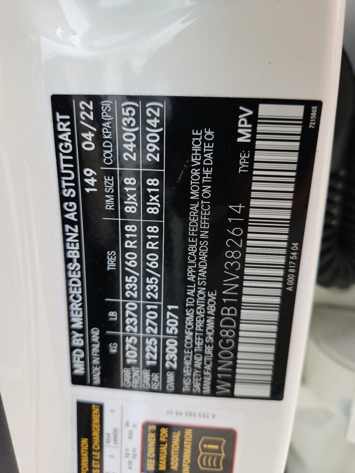 2022 Mercedes-Benz Glc 300 VIN: W1N0G8DB1NV382614 Lot: 89869685