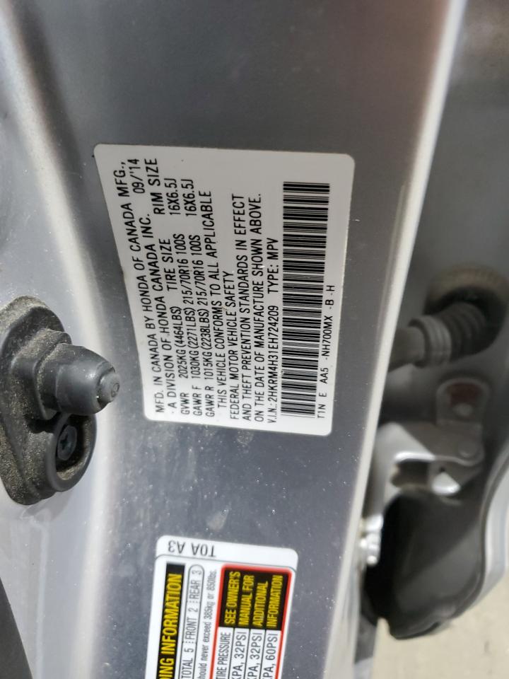 2014 Honda Cr-V Lx VIN: 2HKRM4H31EH724209 Lot: 84542195