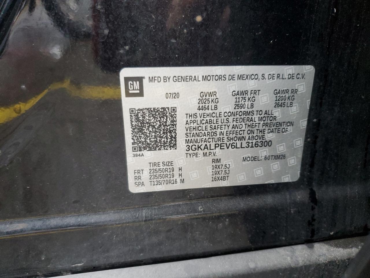 2020 GMC Terrain Slt VIN: 3GKALPEV6LL316300 Lot: 90580915