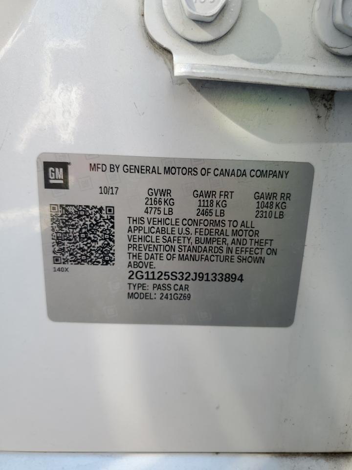 2018 Chevrolet Impala Premier VIN: 2G1125S32J9133894 Lot: 82207555