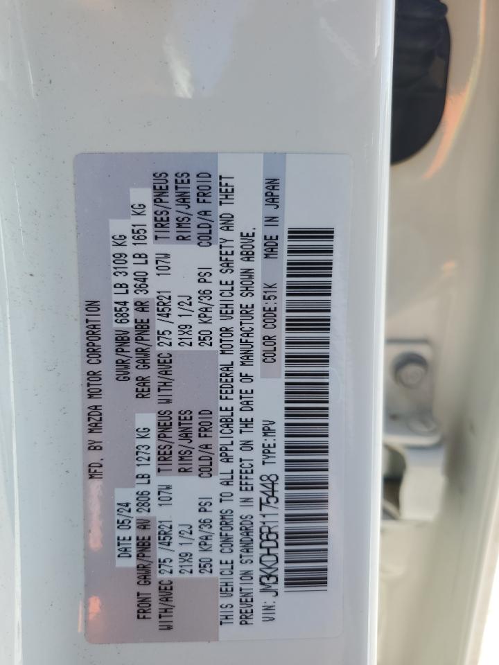 2024 Mazda Cx-90 Premium VIN: JM3KKDHD6R1175448 Lot: 86177415