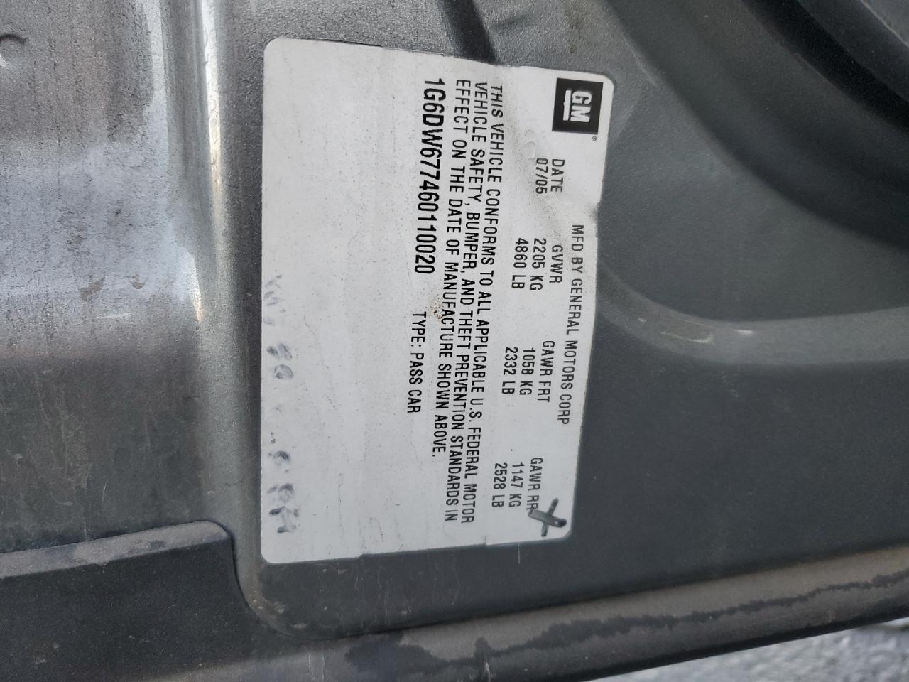 2006 Cadillac Sts VIN: 1G6DW677460110020 Lot: 90257605