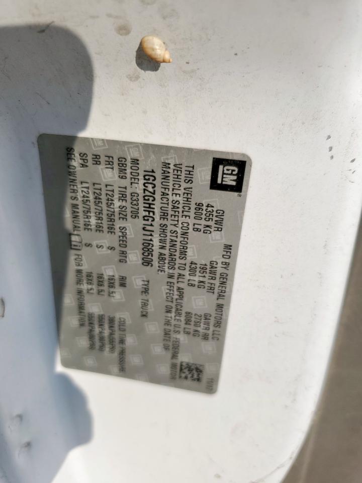 2018 Chevrolet Express G3500 VIN: 1GCZGHFG1J1168506 Lot: 84300505