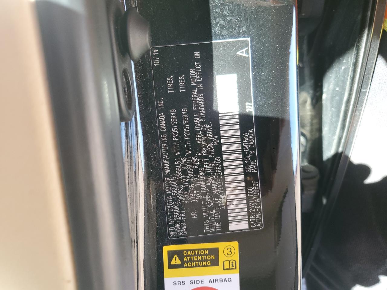 2015 Lexus Rx 350 Base VIN: 2T2BK1BA3FC286709 Lot: 81977395