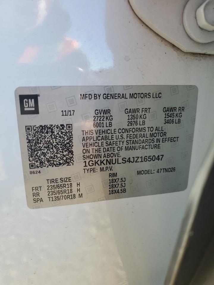 2018 GMC Acadia Slt-1 VIN: 1GKKNULS4JZ165047 Lot: 85676385