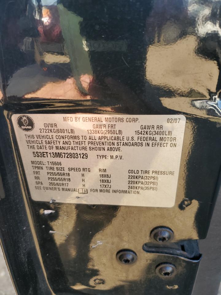 2007 Saab 9-7X 5.3I VIN: 5S3ET13M672803129 Lot: 82728005