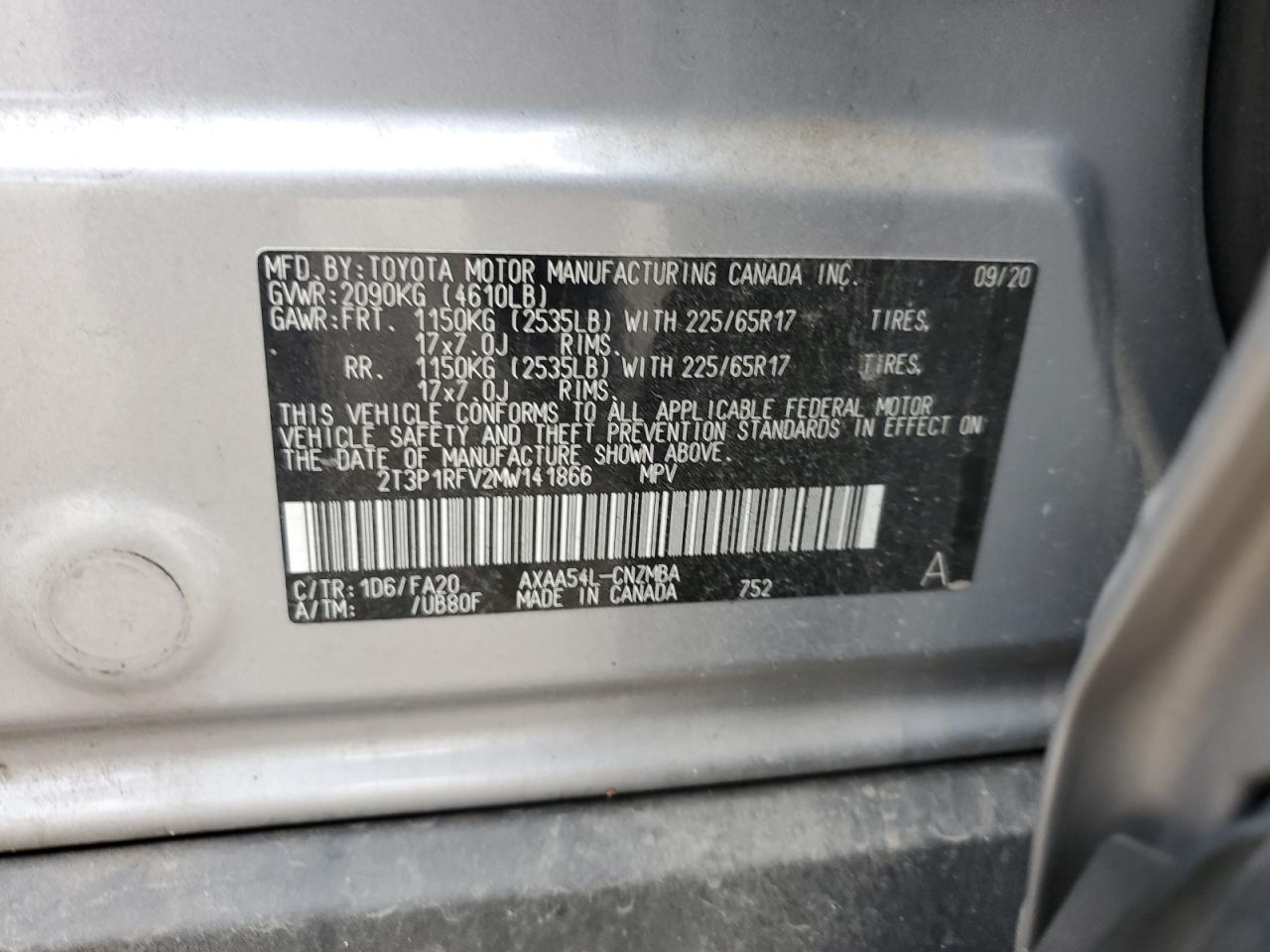 2021 Toyota Rav4 Xle VIN: 2T3P1RFV2MW141866 Lot: 82323045