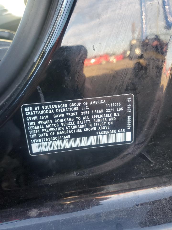 2016 Volkswagen Passat Se VIN: 1VWBT7A33GC011565 Lot: 82259085