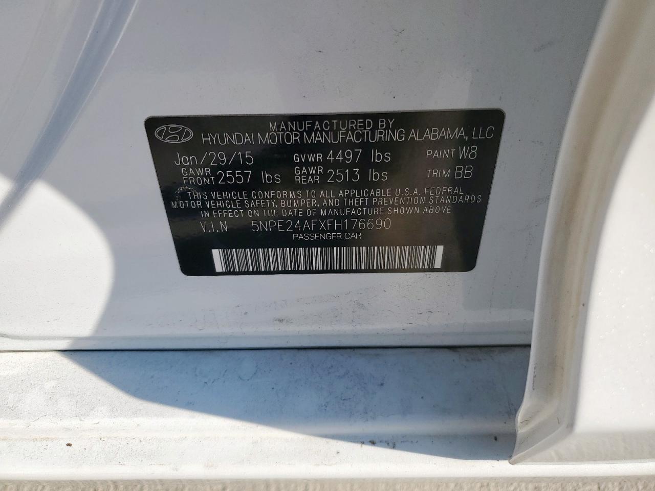 2015 Hyundai Sonata Se VIN: 5NPE24AFXFH176690 Lot: 81943365