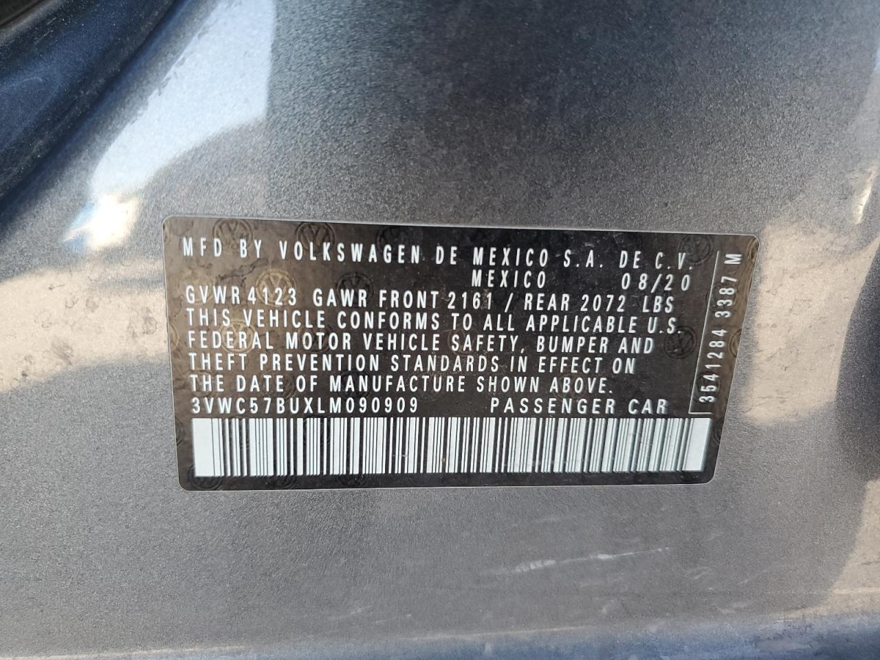 2020 Volkswagen Jetta S VIN: 3VWC57BUXLM090909 Lot: 85652735