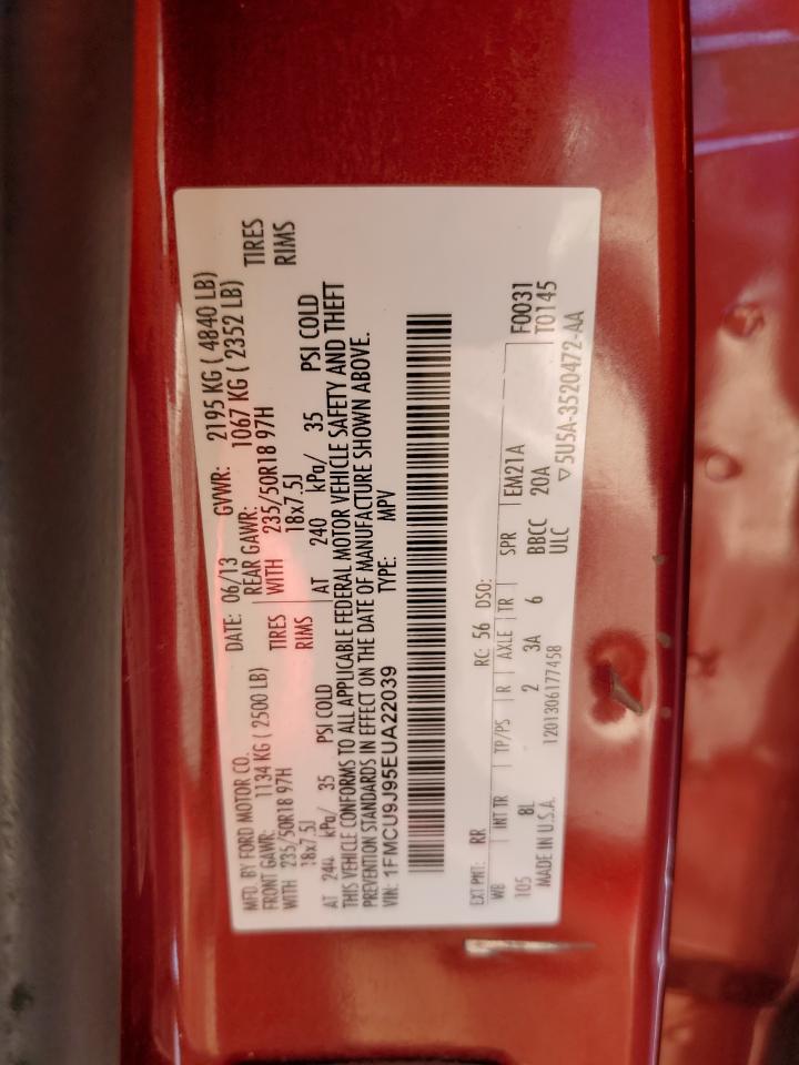 2014 Ford Escape Titanium VIN: 1FMCU9J95EUA22039 Lot: 87422575