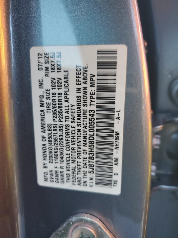 2013 Acura Rdx Technology VIN: 5J8TB3H58DL005543 Lot: 87050625