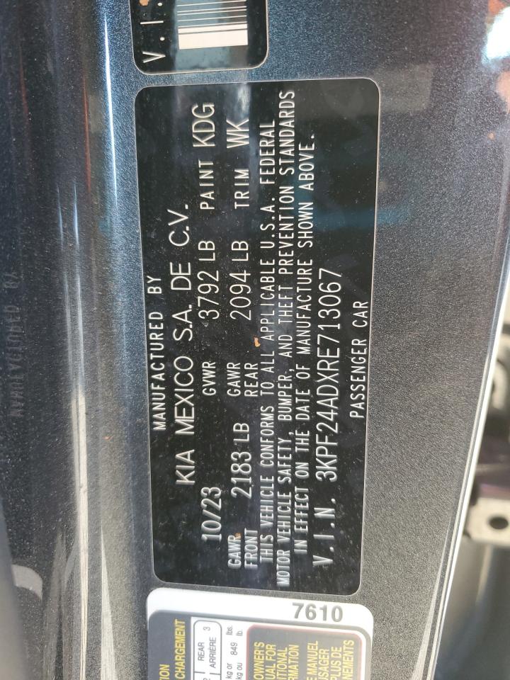 2024 Kia Forte Lx VIN: 3KPF24ADXRE713067 Lot: 86716065
