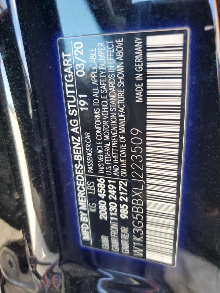 2020 Mercedes-Benz A 35 Amg VIN: W1K3G5BBXLJ223509 Lot: 86123485