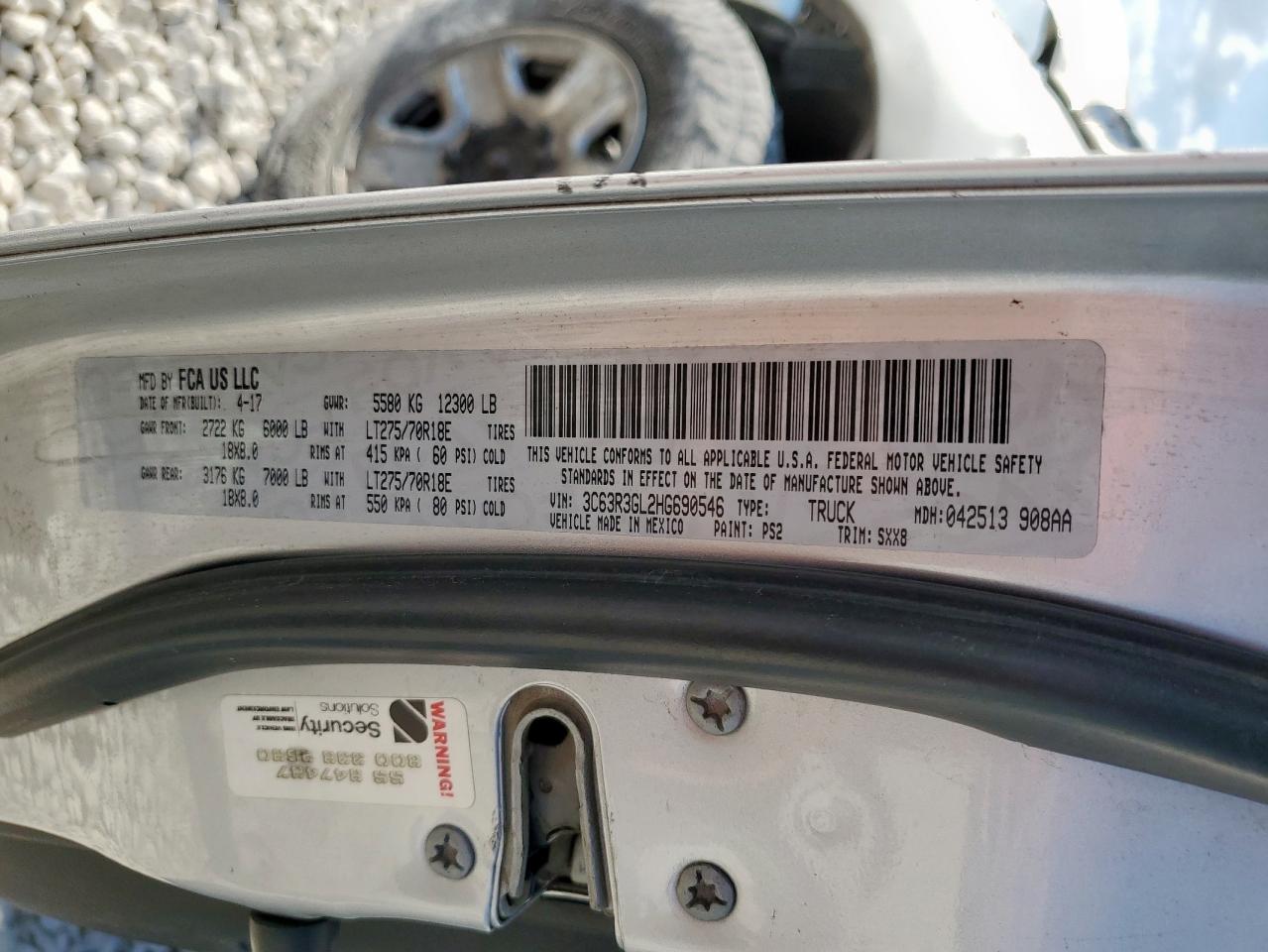 2017 Ram 3500 St VIN: 3C63R3GL2HG690546 Lot: 84039265