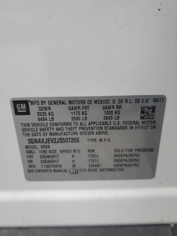 2018 Chevrolet Equinox Lt VIN: 3GNAXJEV2JS507266 Lot: 82262775