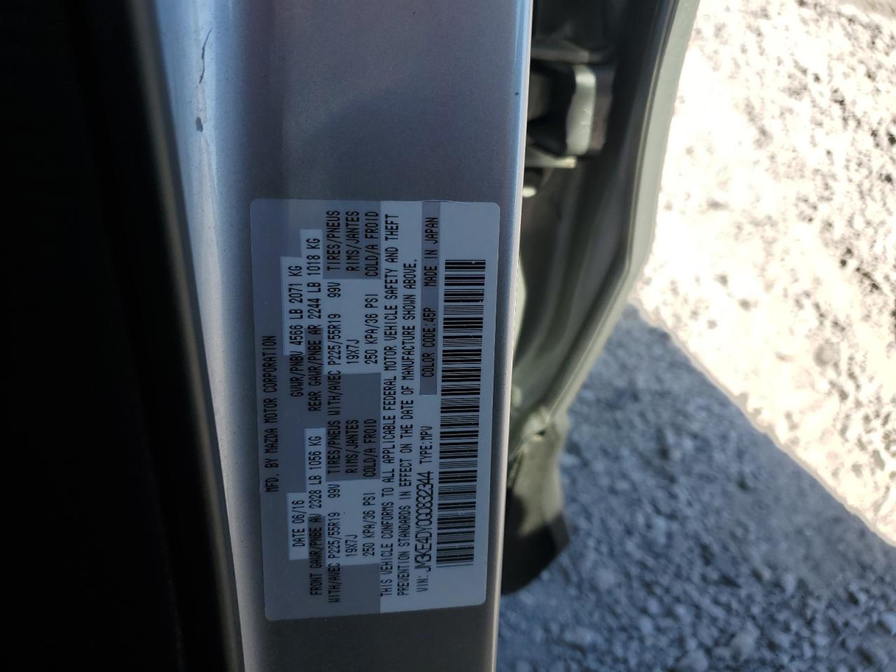 2016 Mazda Cx-5 Gt VIN: JM3KE4DY0G0832344 Lot: 84833745