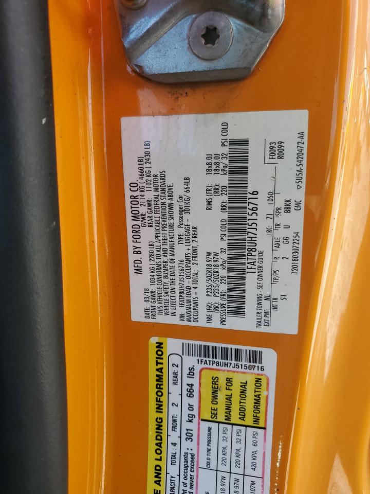 2018 Ford Mustang VIN: 1FATP8UH7J5156716 Lot: 85601985