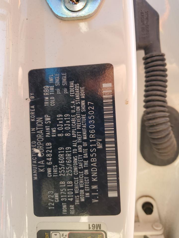 2024 Kia Ev9 Light VIN: KNDAB5S11R6035027 Lot: 86519315