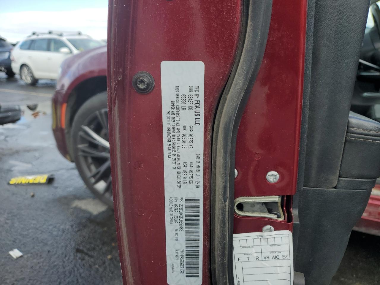 2018 Chrysler 300 Limited VIN: 2C3CCAKG6JH250462 Lot: 84812155