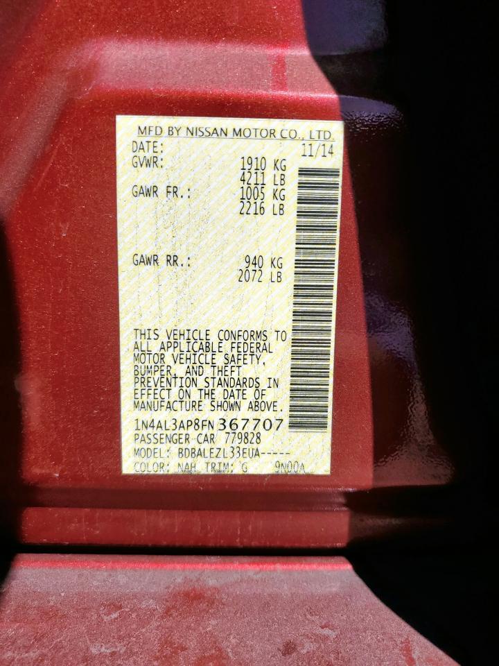 2015 Nissan Altima 2.5 VIN: 1N4AL3AP8FN367707 Lot: 81973925