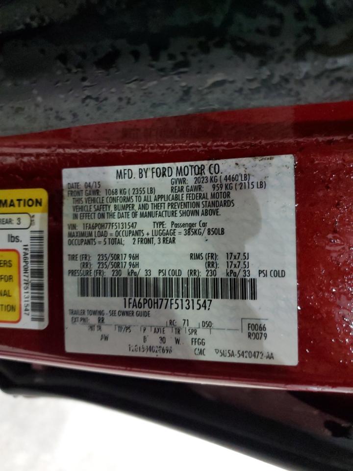 2015 Ford Fusion Se VIN: 1FA6P0H77F5131547 Lot: 90245745