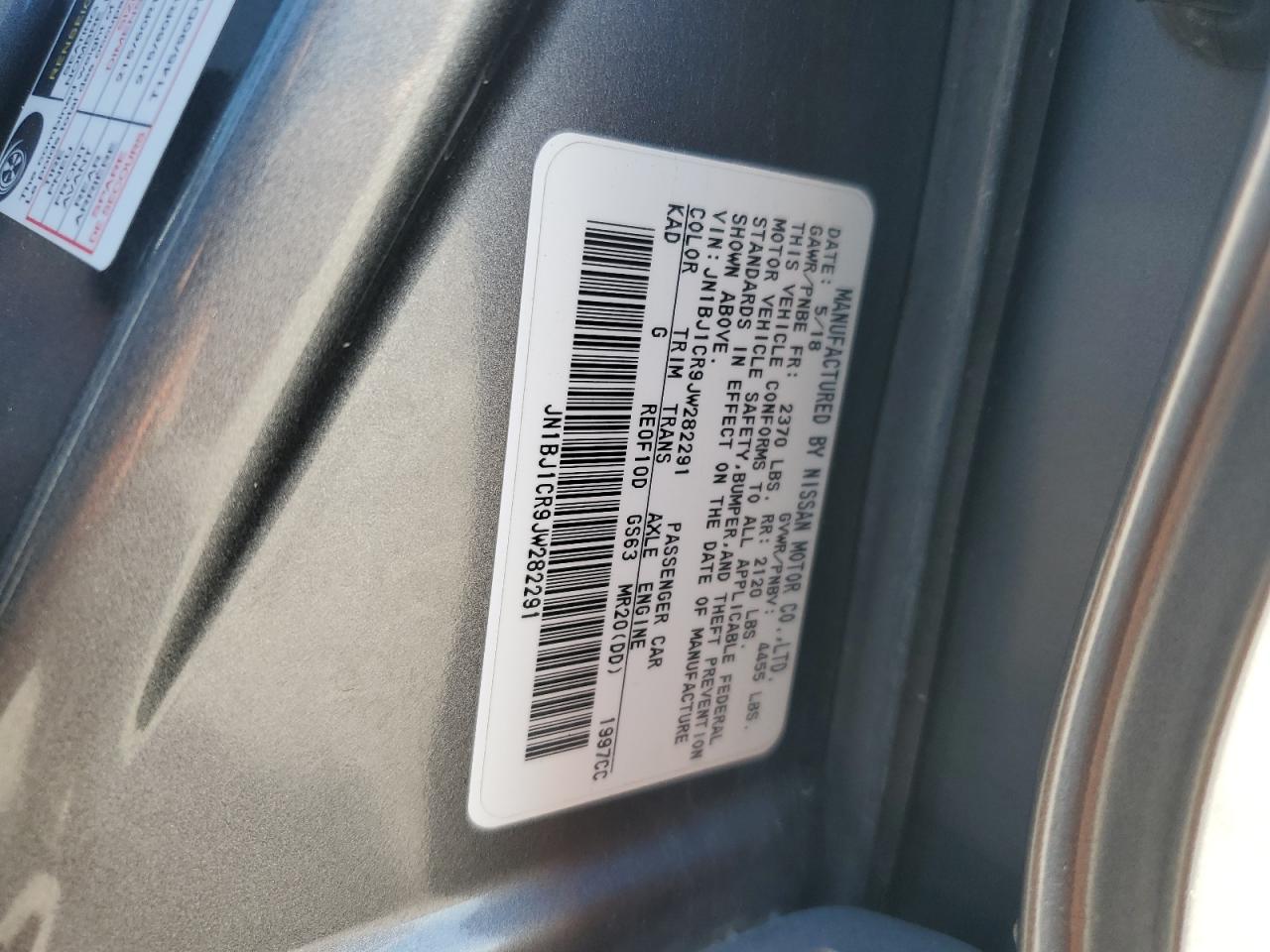 2018 Nissan Rogue Sport S VIN: JN1BJ1CR9JW282291 Lot: 86706025