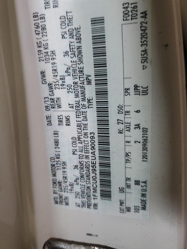 2014 Ford Escape Titanium VIN: 1FMCU0J95EUA90093 Lot: 82368905