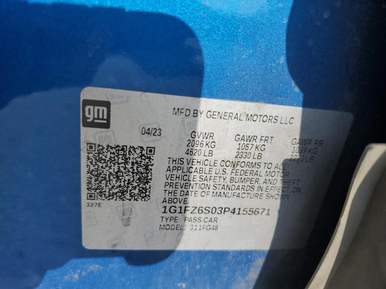 2023 Chevrolet Bolt Euv Premier VIN: 1G1FZ6S03P4155671 Lot: 87478145