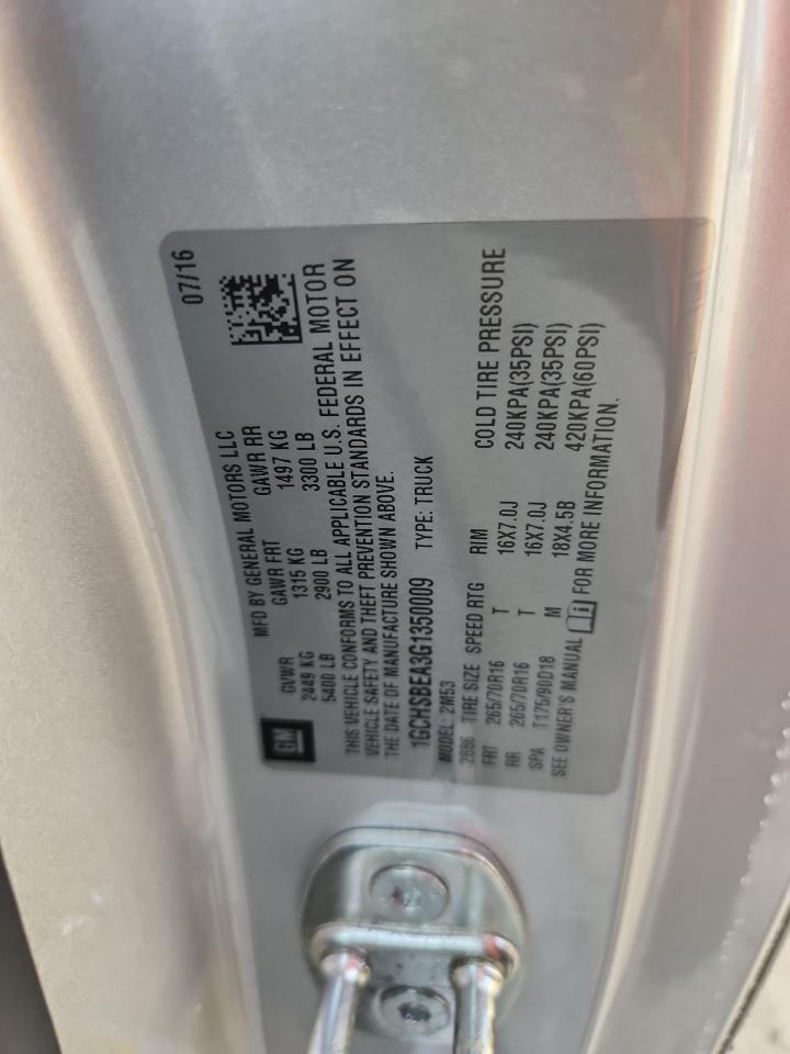 2016 Chevrolet Colorado VIN: 1GCHSBEA3G1350009 Lot: 84591965